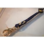 Navy Daisies Bow Tie Leather Leash