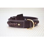 LPNY Red Oak Love Knot Braid Leather Dog Collar