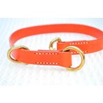 LPNY Hybrid Orange Leather Dog Collar