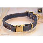 Quick Release Blue Suede Leather Collar