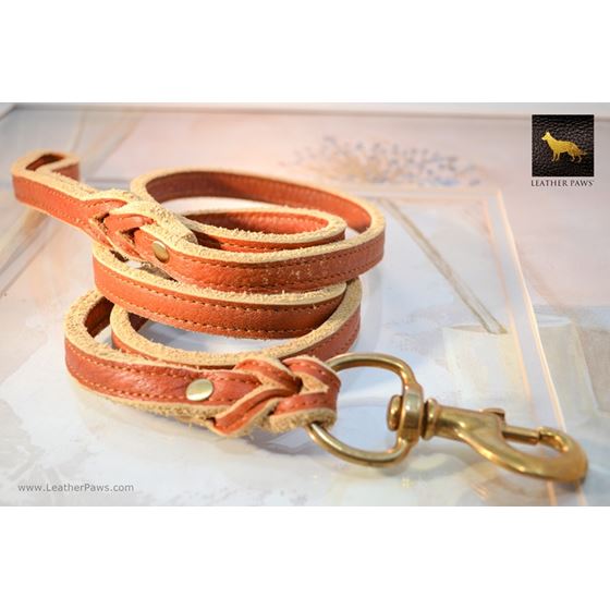 Sunset Thick Leather Leash