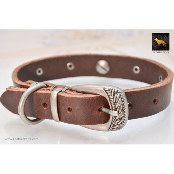 Blacksmith Chocolate Leather Collar