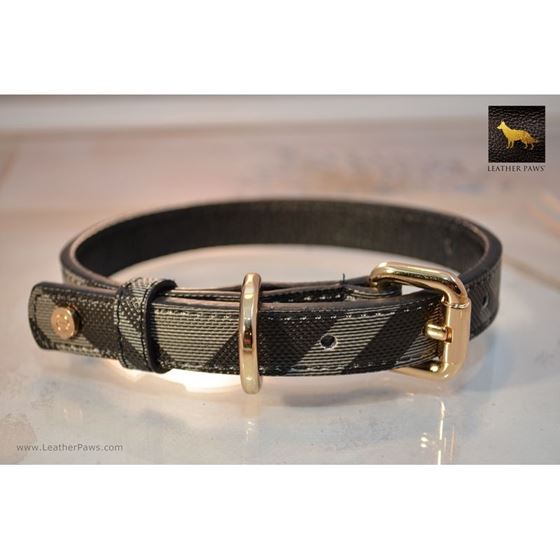 Black Designer Leather Collar