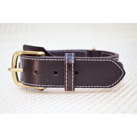 LPNY Red Oak Love Knot Braid Leather Dog Collar