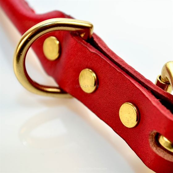 Leather Paws Rolly Red Leather Collar