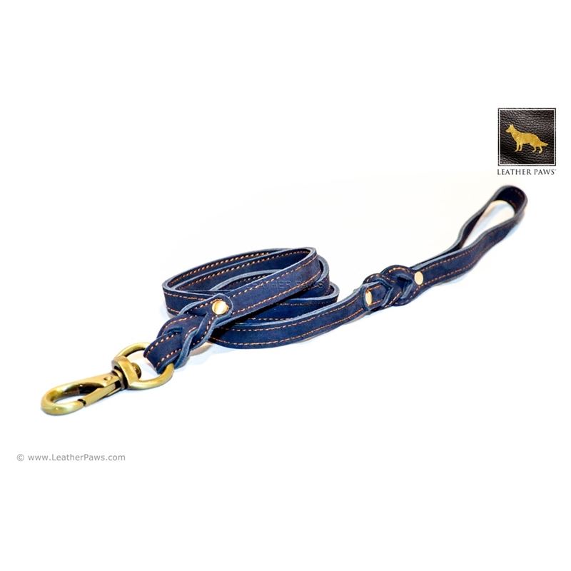 Love Knot II Blue Leather Leash 3