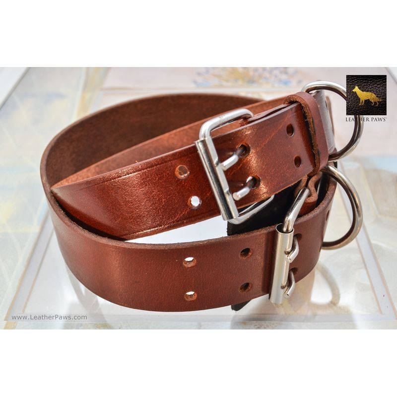 Mahogany Leather Collar
