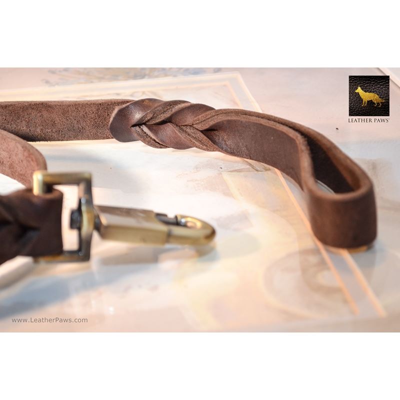 LPNY Leather Paws New York Rusty Chocolate Leather Dog Leash or Lead ...