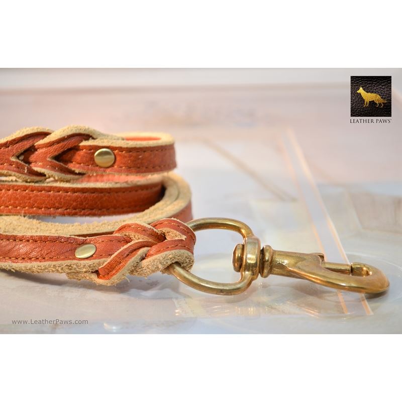 Sunset Thick Leather Leash