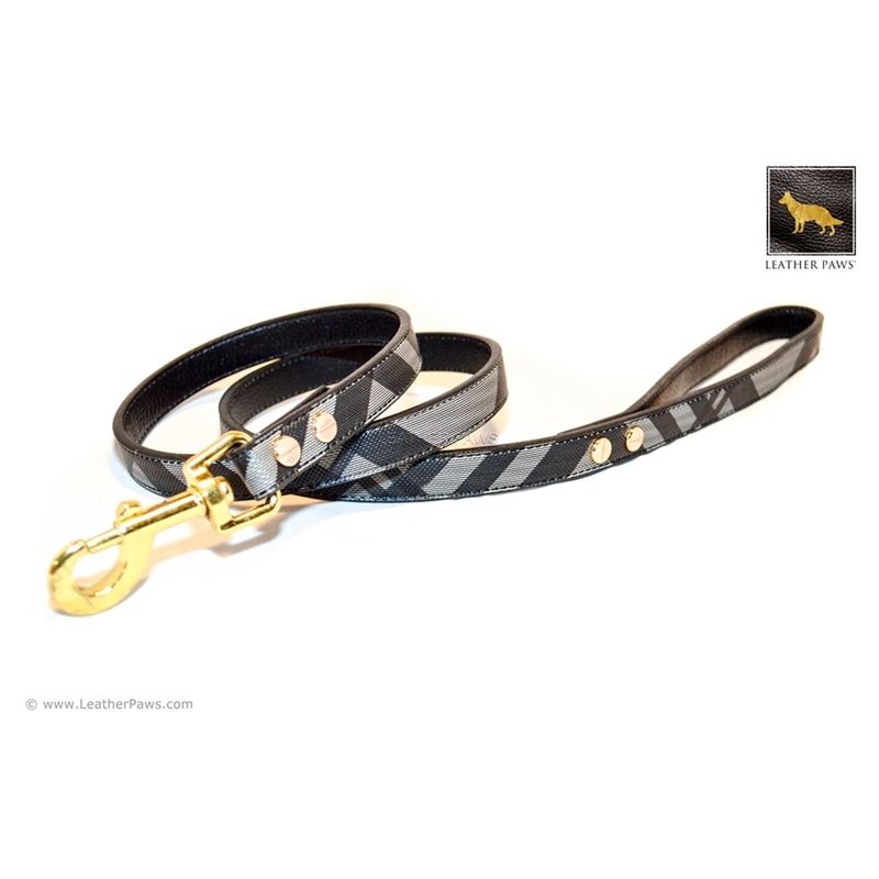 Black Designer Leather Leash