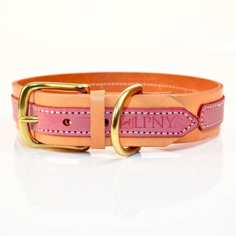 LPNY Pink Leather Dog Collar