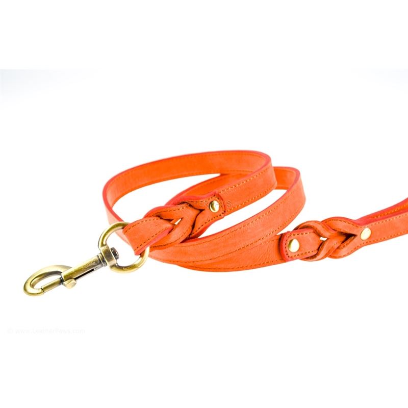 Love Knot II Peach Leather Leash